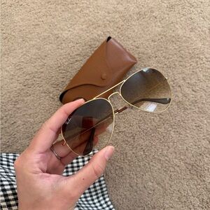Ray-Ban Gold Aviator Sunglasses